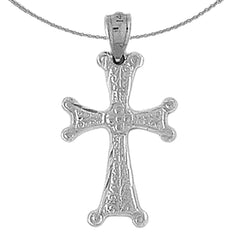 14K or 18K Gold Budded Cross Pendant