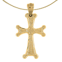 14K oder 18K Gold Knospenkreuz Anhänger