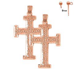 14K or 18K Gold Teutonic Cross Earrings