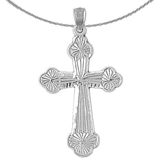 14K or 18K Gold Budded Cross Pendant