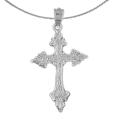 14K or 18K Gold Budded Cross Pendant