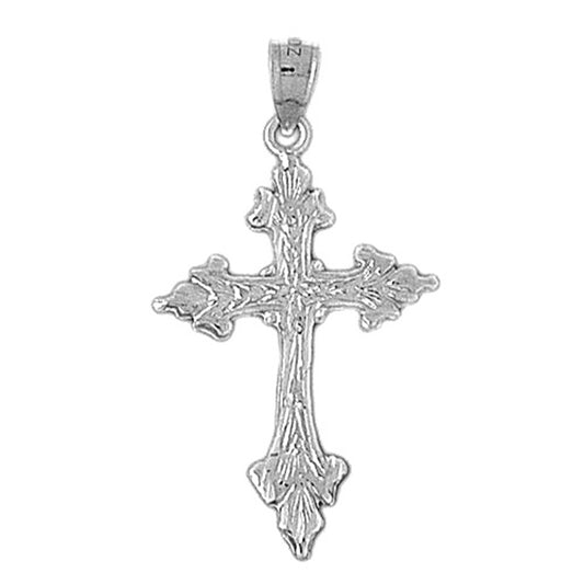 14K or 18K Gold Budded Cross Pendant