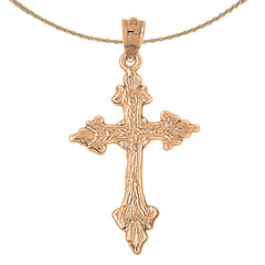 14K oder 18K Gold Knospenkreuz Anhänger