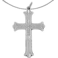 14K or 18K Gold Budded Cross Pendant