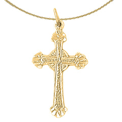 14K or 18K Gold Budded Glory Cross Pendant