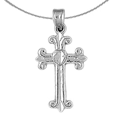 14K or 18K Gold Budded Cross Pendant