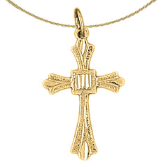 14K oder 18K Gold Knospenkreuz Anhänger