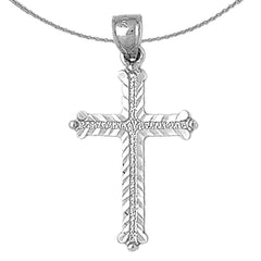 14K or 18K Gold Budded Cross Pendant