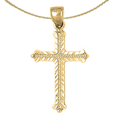 14K oder 18K Gold Knospenkreuz Anhänger