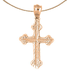 14K oder 18K Gold Knospenkreuz Anhänger