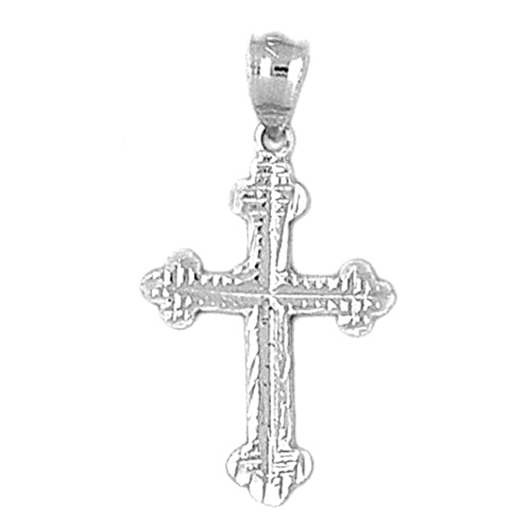 14K or 18K Gold Budded Cross Pendant