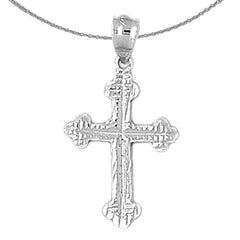 14K or 18K Gold Budded Cross Pendant