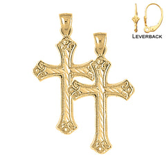 14K oder 18K Gold Ohrringe mit Kreuz