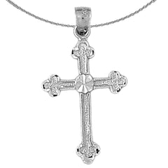 14K or 18K Gold Budded Cross Pendant