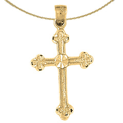 14K oder 18K Gold Knospenkreuz Anhänger