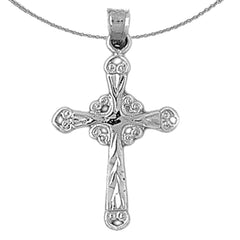 14K or 18K Gold Budded Glory Cross Pendant