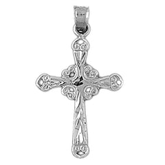 14K or 18K Gold Budded Glory Cross Pendant