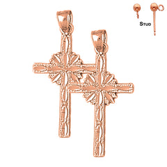 Aretes Cruz Gloria de Oro de 14K o 18K