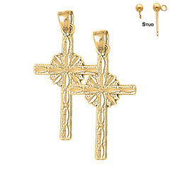 14K oder 18K Gold Glory Cross Ohrringe