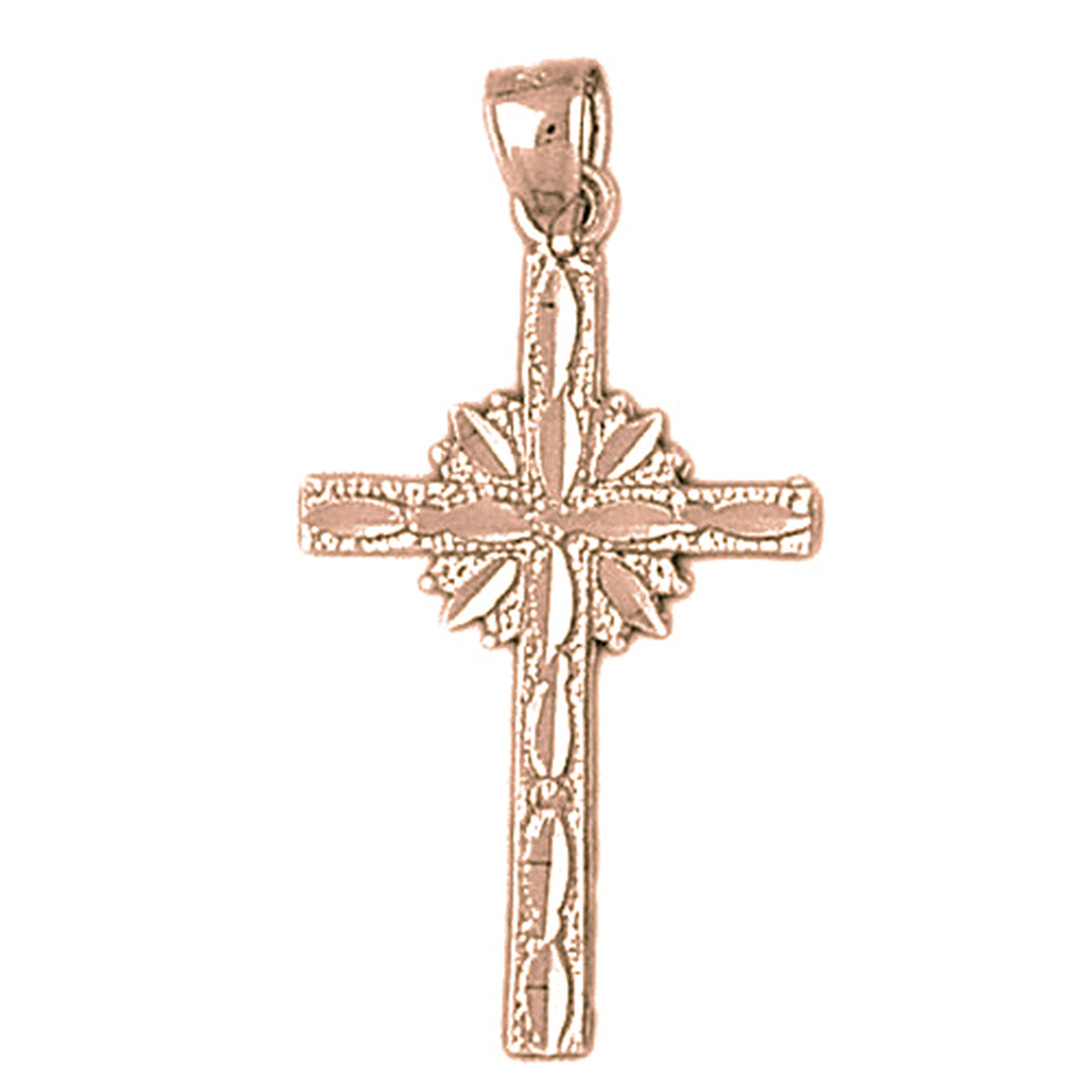 14K or 18K Gold Glory Cross Pendant