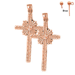 Aretes Cruz Gloria de Oro de 14K o 18K