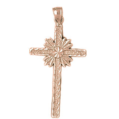 14K or 18K Gold Glory Cross Pendant