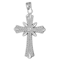 14K or 18K Gold Budded Cross Pendant