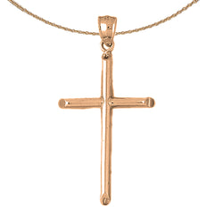 10K, 14K or 18K Gold Hollow Latin Cross Pendant