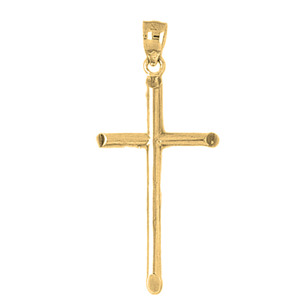 10K, 14K or 18K Gold Hollow Latin Cross Pendant