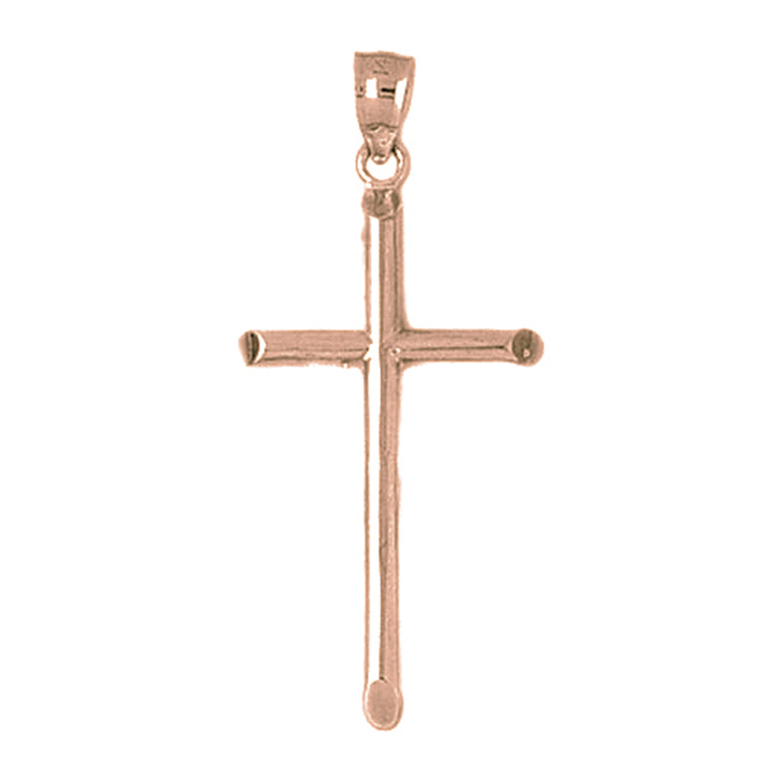 10K, 14K or 18K Gold Hollow Latin Cross Pendant