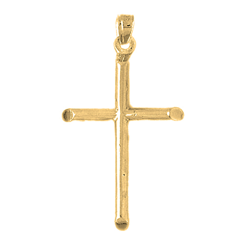 14K or 18K Gold Hollow Latin Cross Pendant