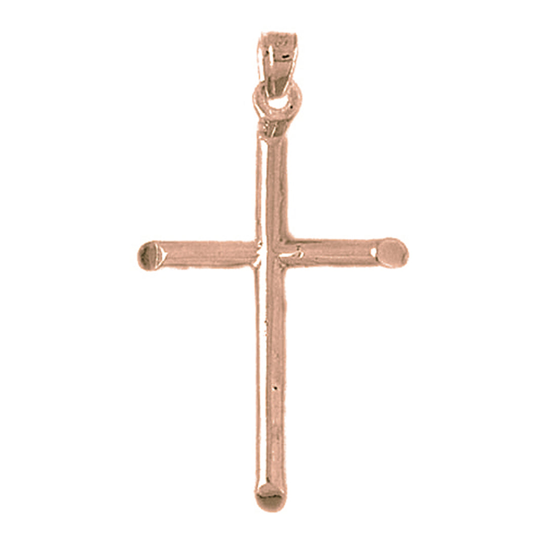 14K or 18K Gold Hollow Latin Cross Pendant