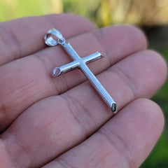 14K or 18K Gold Hollow Latin Cross Pendant