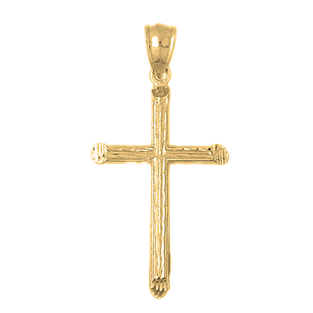 14K or 18K Gold Hollow Latin Cross Pendant