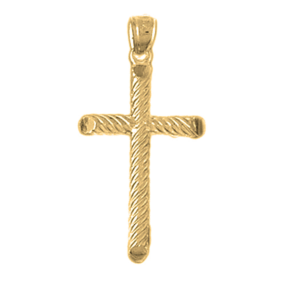 10K, 14K or 18K Gold Hollow Latin Cross Pendant