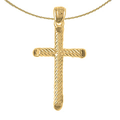 10K, 14K or 18K Gold Hollow Latin Cross Pendant