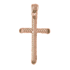 10K, 14K or 18K Gold Hollow Latin Cross Pendant