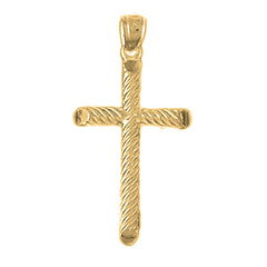 10K, 14K or 18K Gold Hollow Latin Cross Pendant