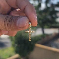 14K or 18K Gold Hollow Latin Cross Pendant