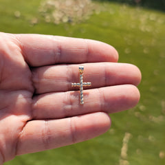 14K or 18K Gold Hollow Latin Cross Pendant