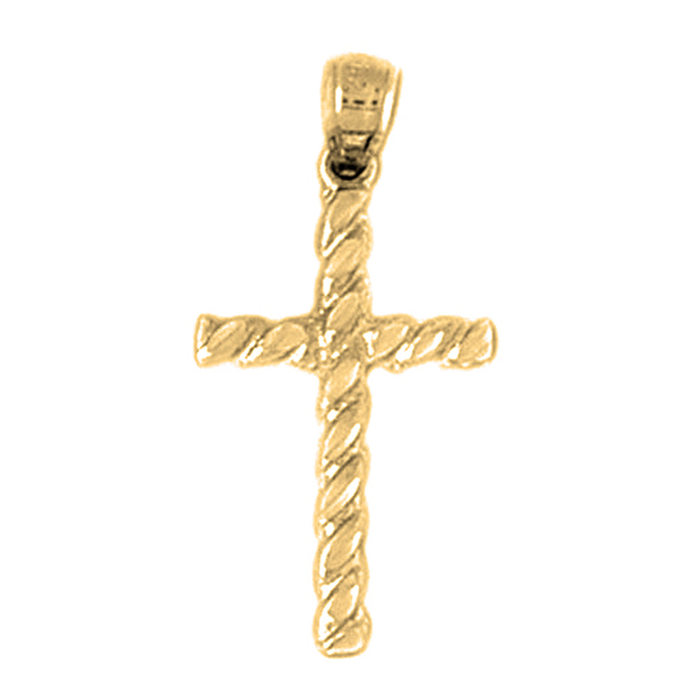 14K or 18K Gold Hollow Latin Cross Pendant