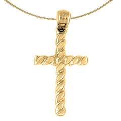 14K or 18K Gold Hollow Latin Cross Pendant