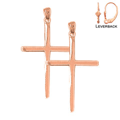 14K or 18K Gold Latin Cross Earrings