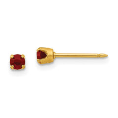 Inverness 24K Gold-plated January Red Crystal Birthstone Earrings