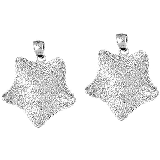 Sterling Silver 31mm Starfish Earrings