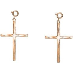 14K or 18K Gold 44mm Latin Cross Earrings