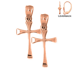 14K or 18K Gold Teutonic Cross Earrings