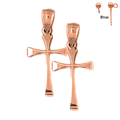 14K or 18K Gold Teutonic Cross Earrings