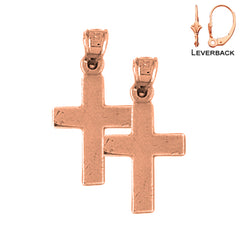 14K or 18K Gold Latin Cross Earrings