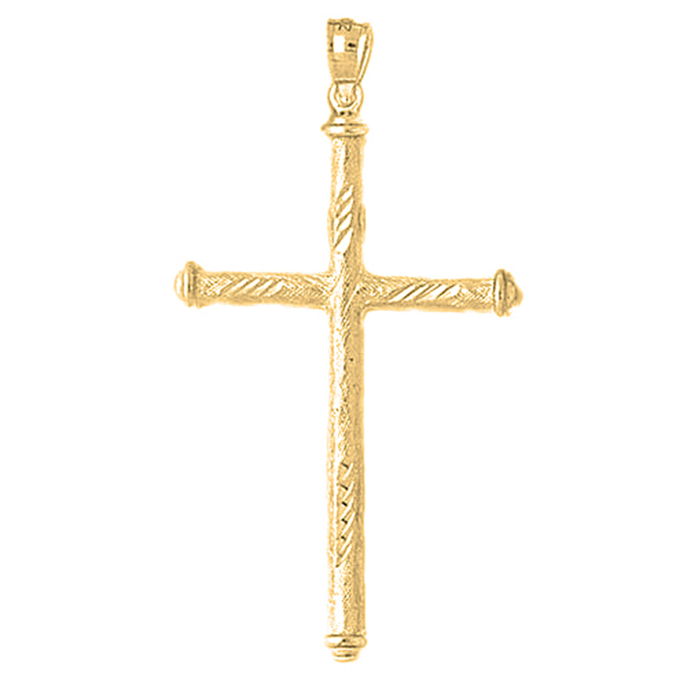 10K, 14K or 18K Gold Hollow Latin Cross Pendant